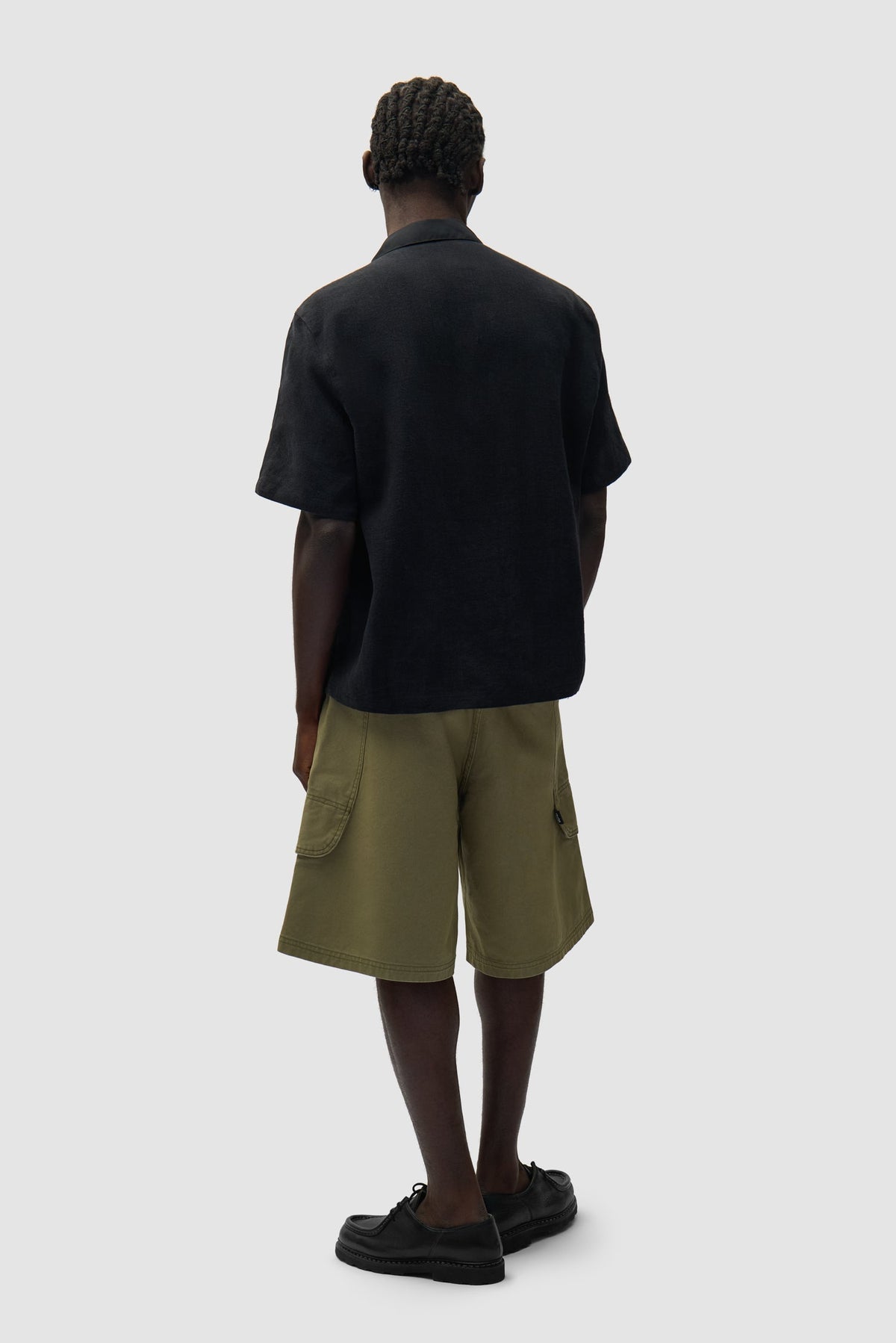 Chemise en lin et nylon - Noir