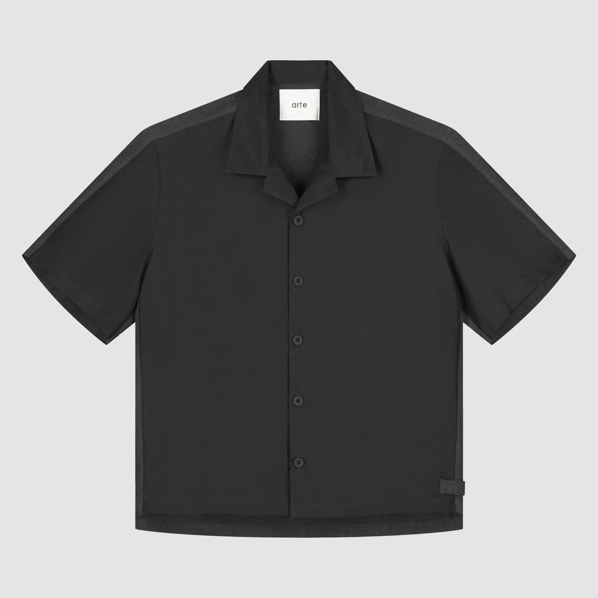 Chemise en lin et nylon - Noir
