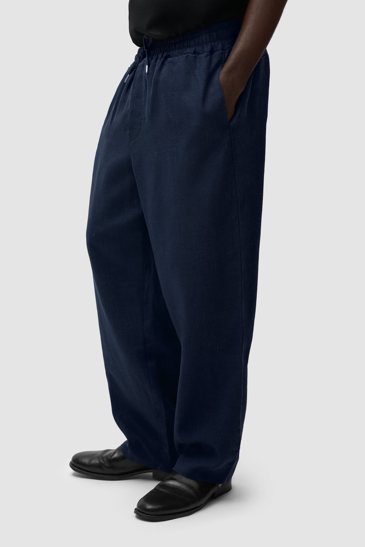 Pantalon en lin - Bleu marine