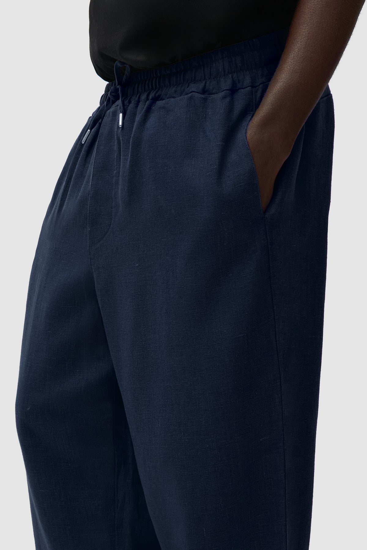 Pantalon en lin - Bleu marine