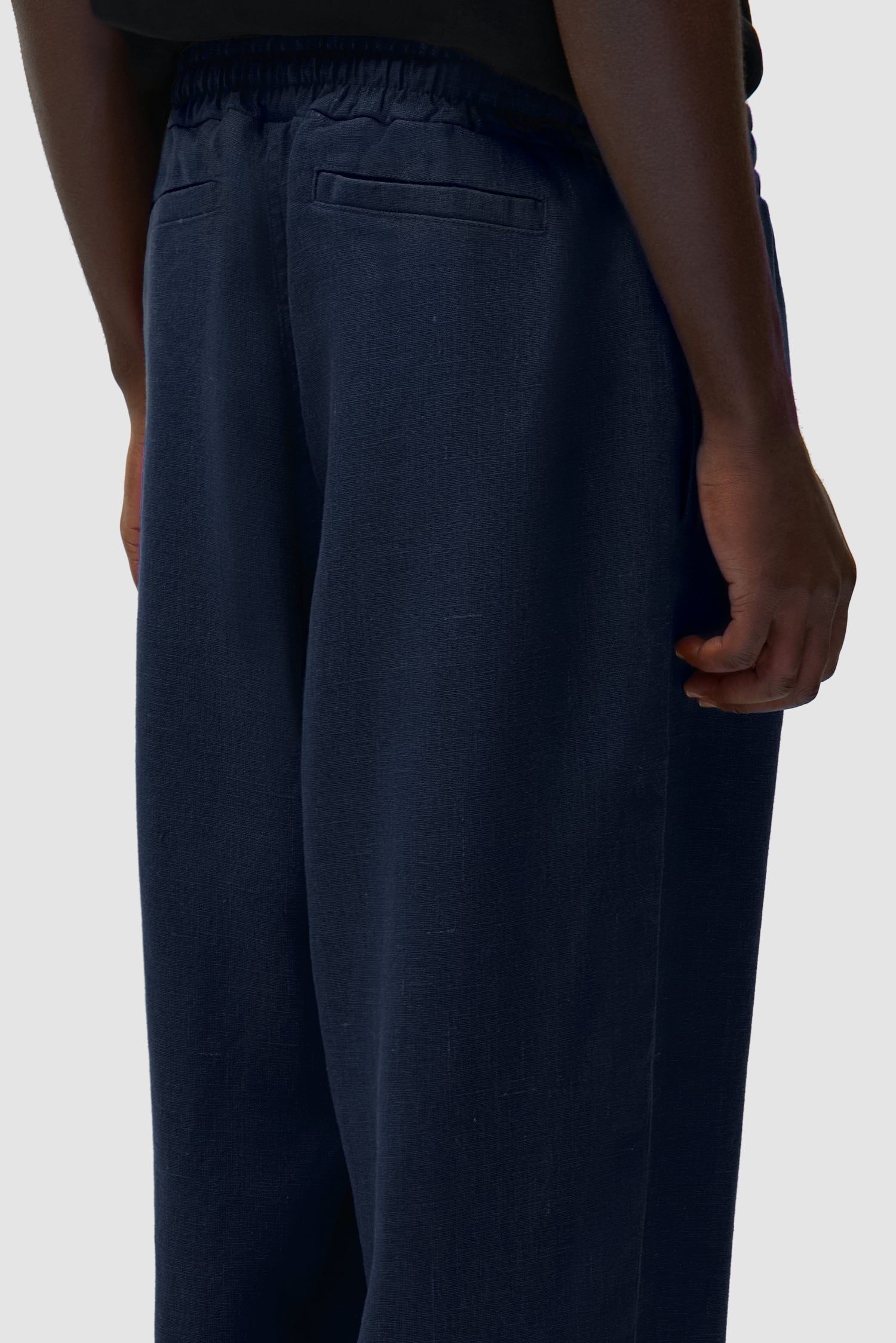 Pantalon en lin - Bleu marine