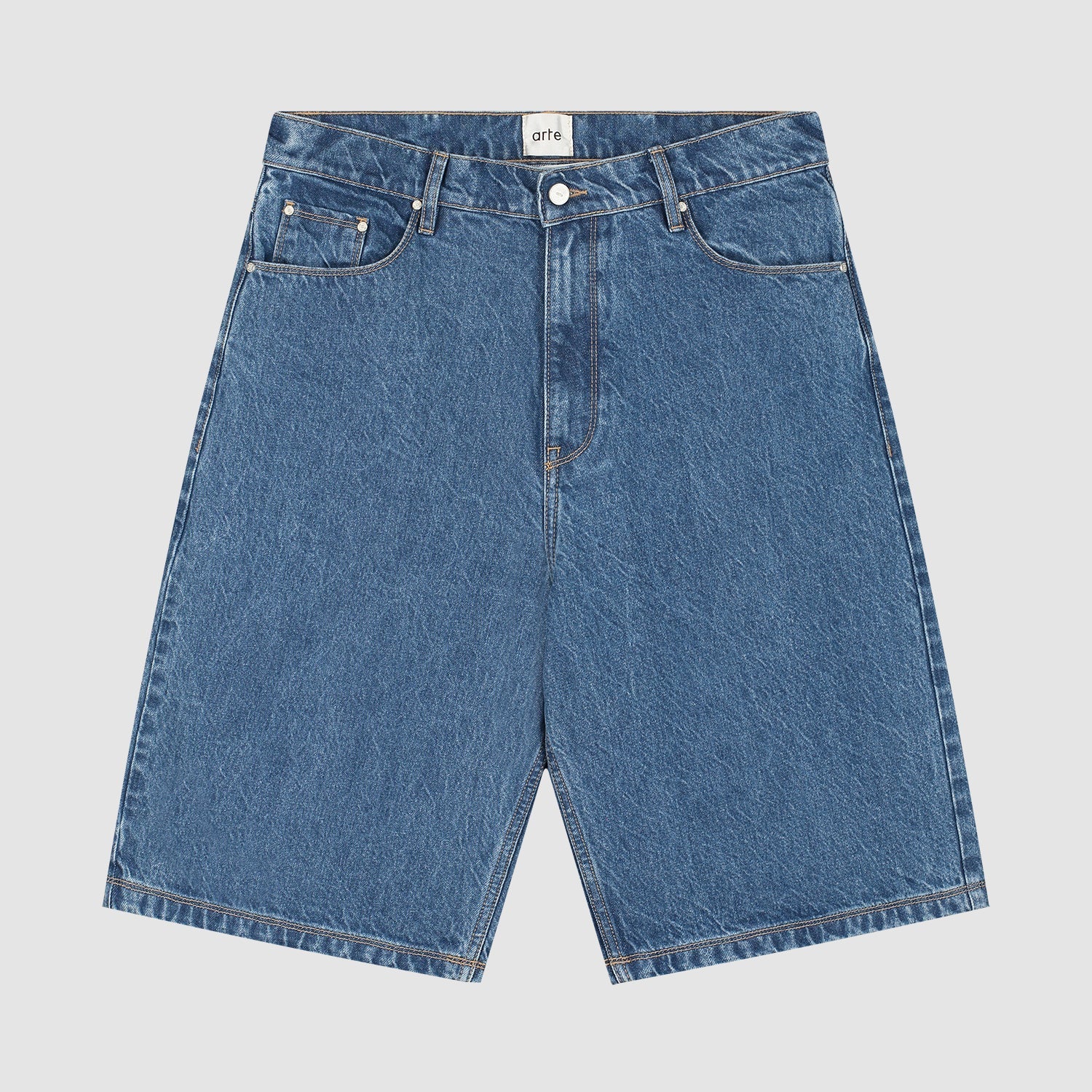 Short en denim à poches rondes - Denim brut