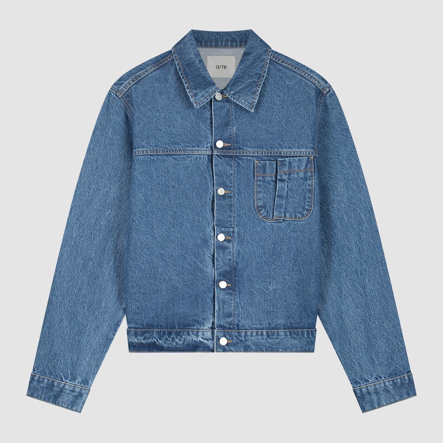 Veste en denim à poche pliée - Denim brut