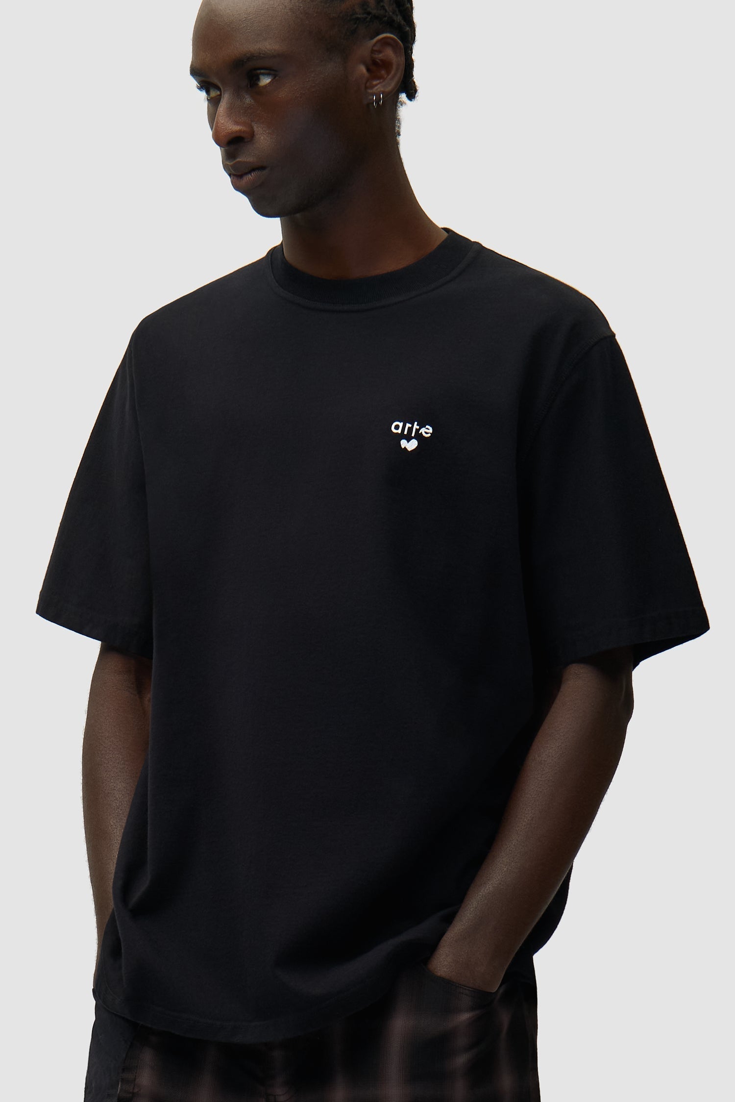 T-shirt avec logo en forme de cœur - Noir