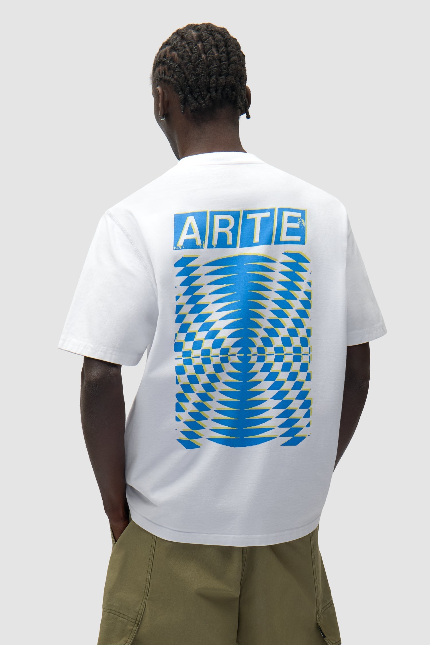 T-shirt à dos imprimé abstrait - Blanc