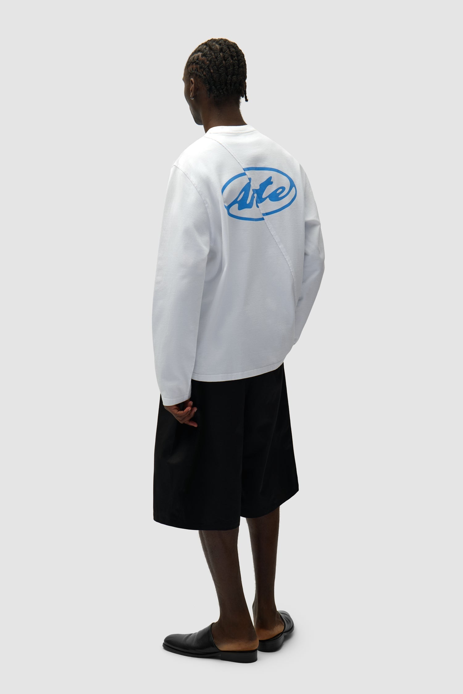 T-shirt à manches longues avec logo cercle dans le dos - Blanc