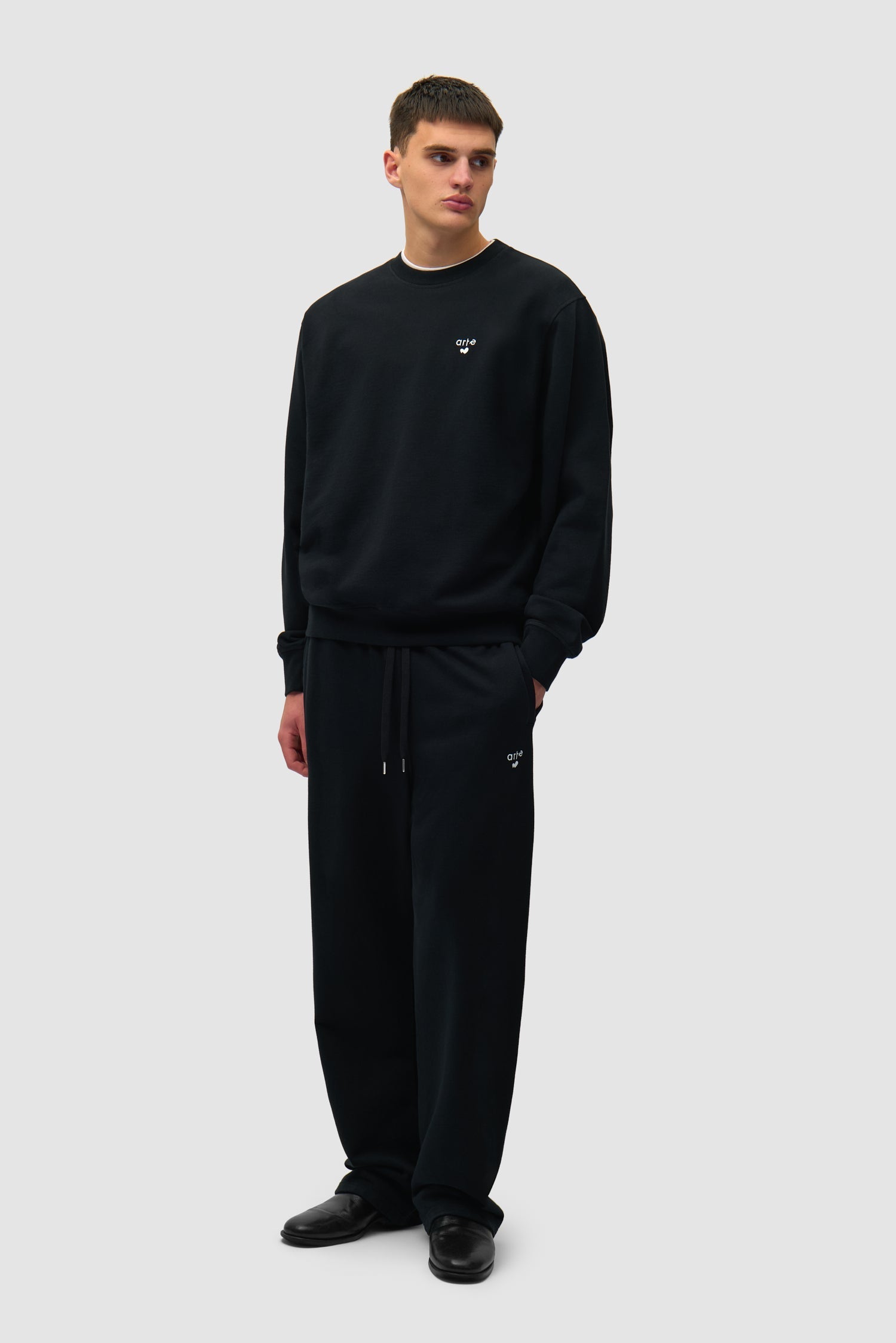 Pantalon de survêtement avec logo en forme de cœur - Noir