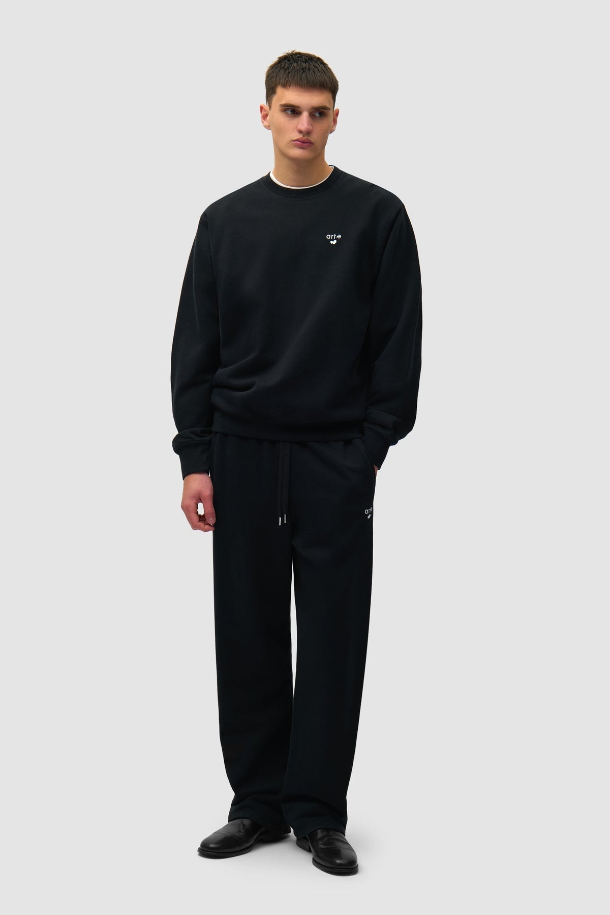 T-shirt à col rond avec logo cœur - Noir