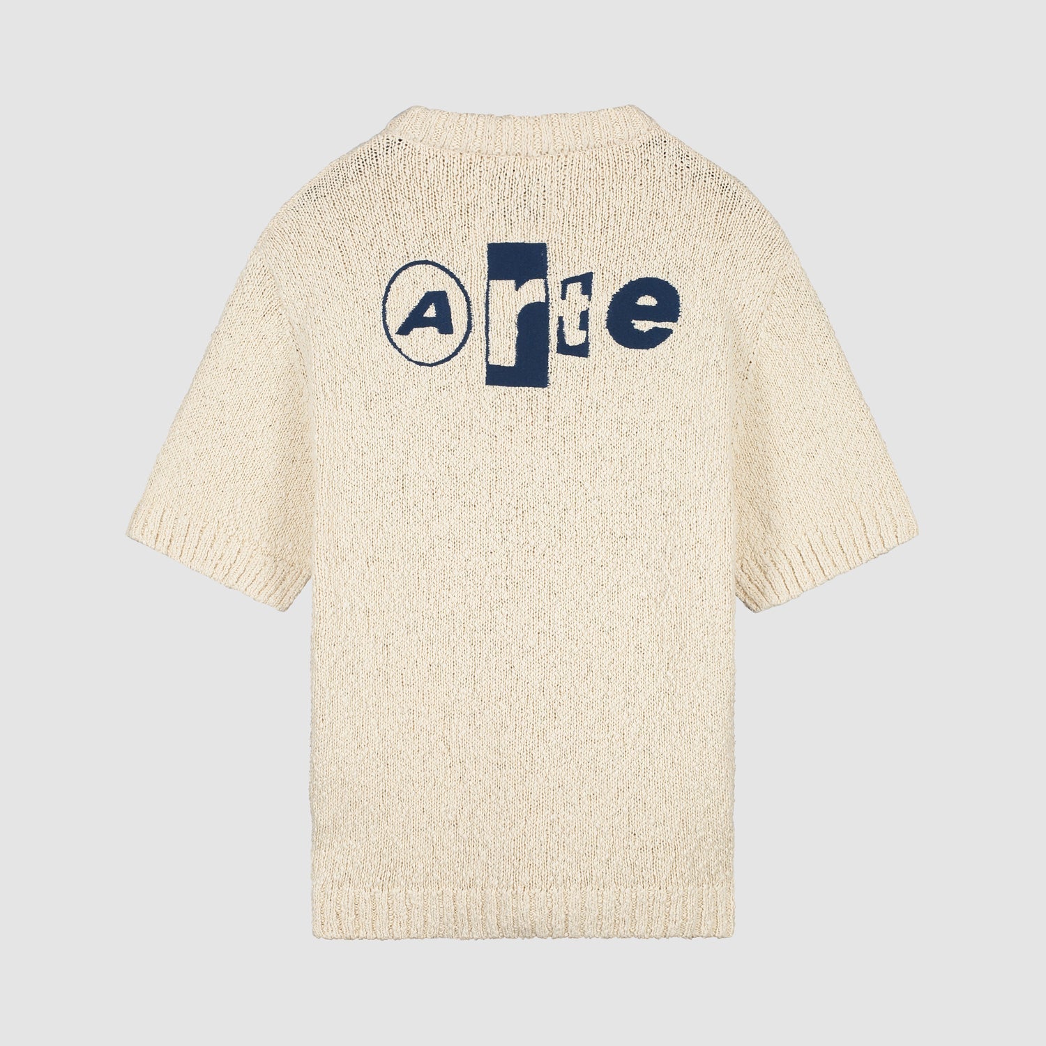 T-shirt en maille avec motif graphique au dos - Crème