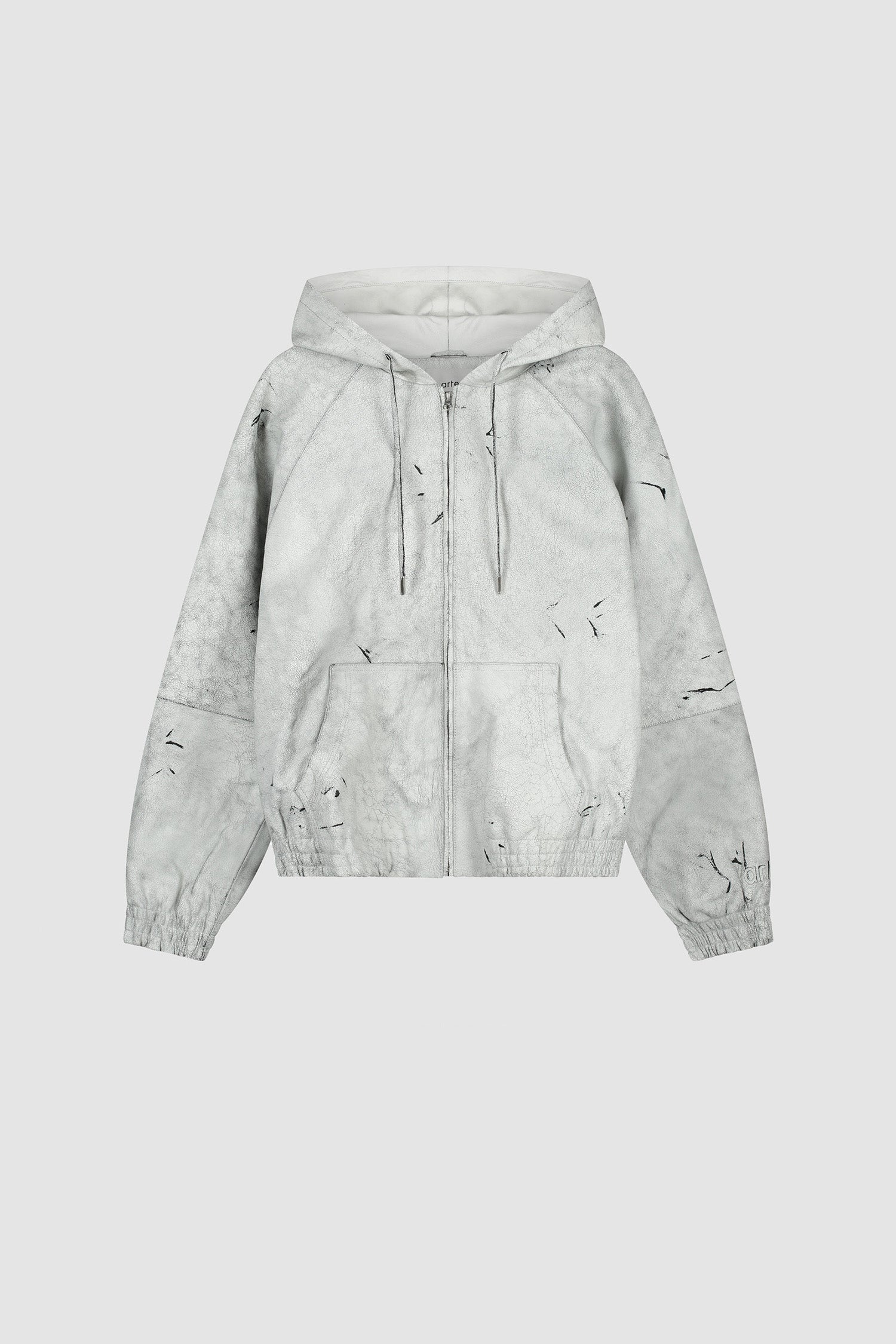 Veste en cuir craquelé - Blanc