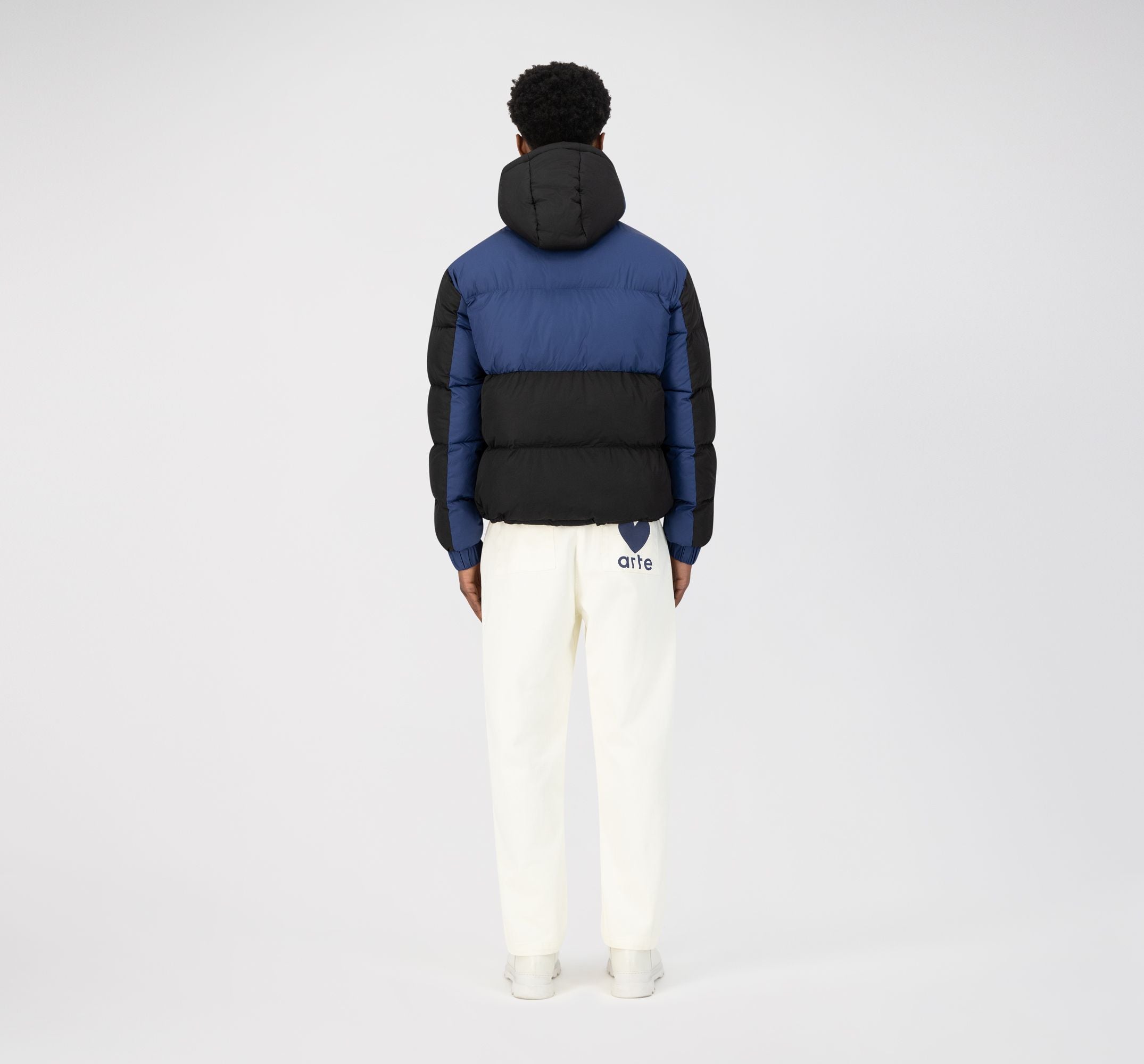 Joey Double Puffer Jacket - Bleu/Noir