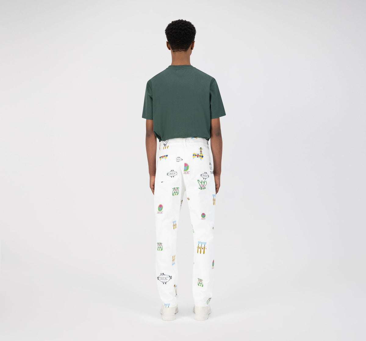 Pantalon Jean Logo - Blanc - NO ARCHIVE SALE