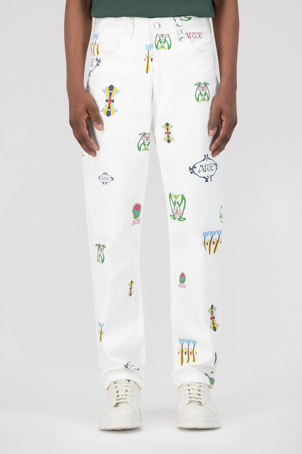 Pantalon Jean Logo - Blanc - NO ARCHIVE SALE