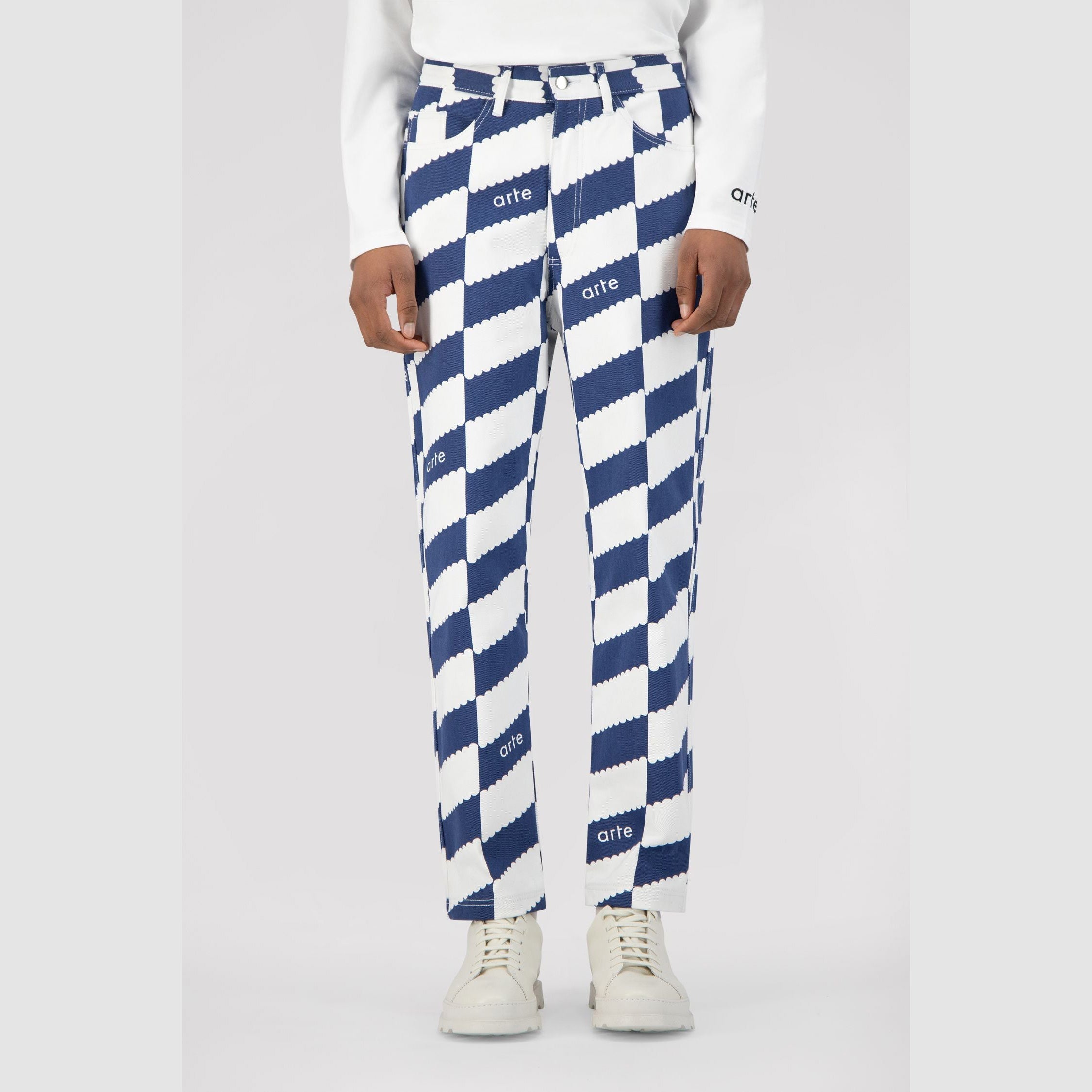 Pantalon Jean Dia - Blanc/Marine