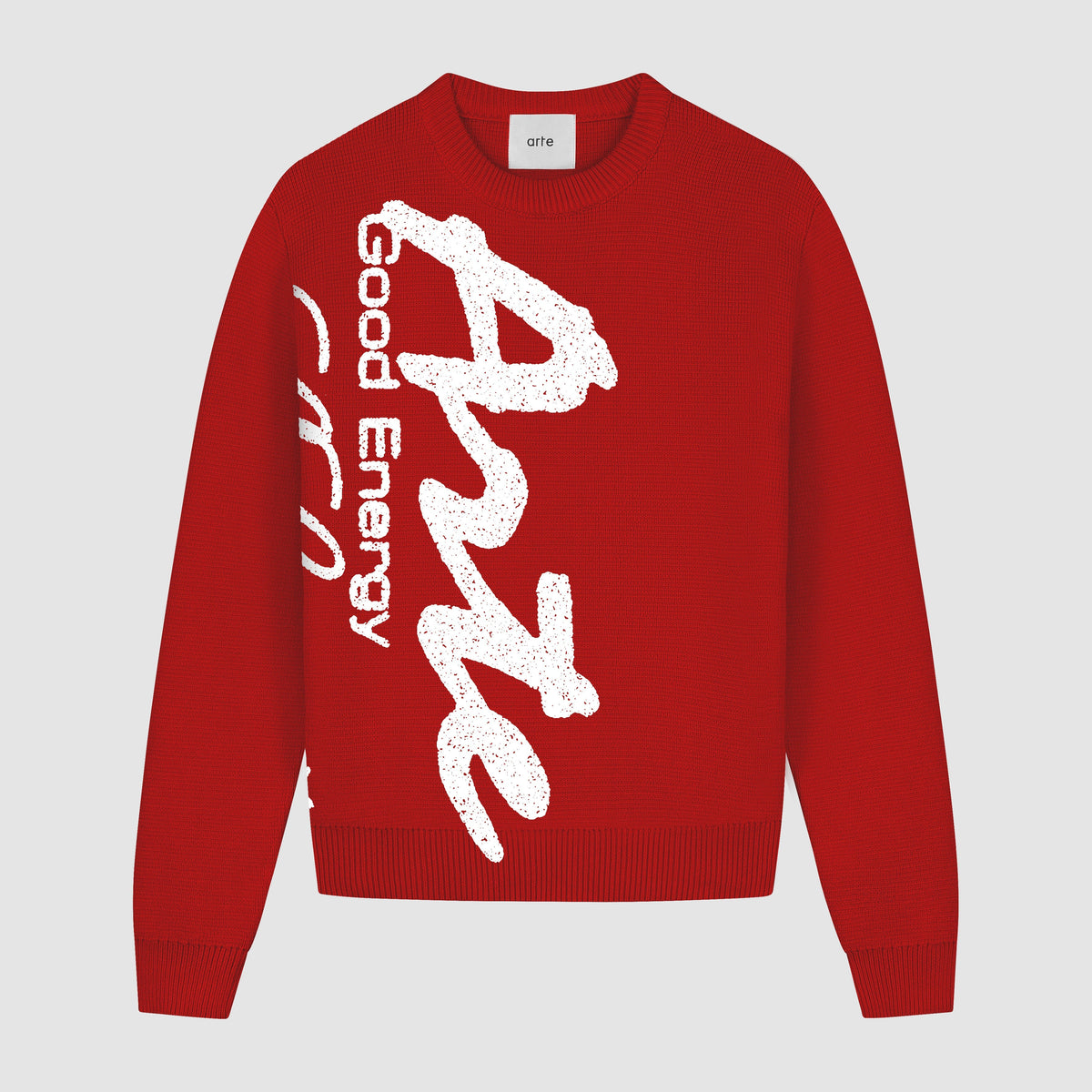 Pull en maille à gros motifs - Rouge