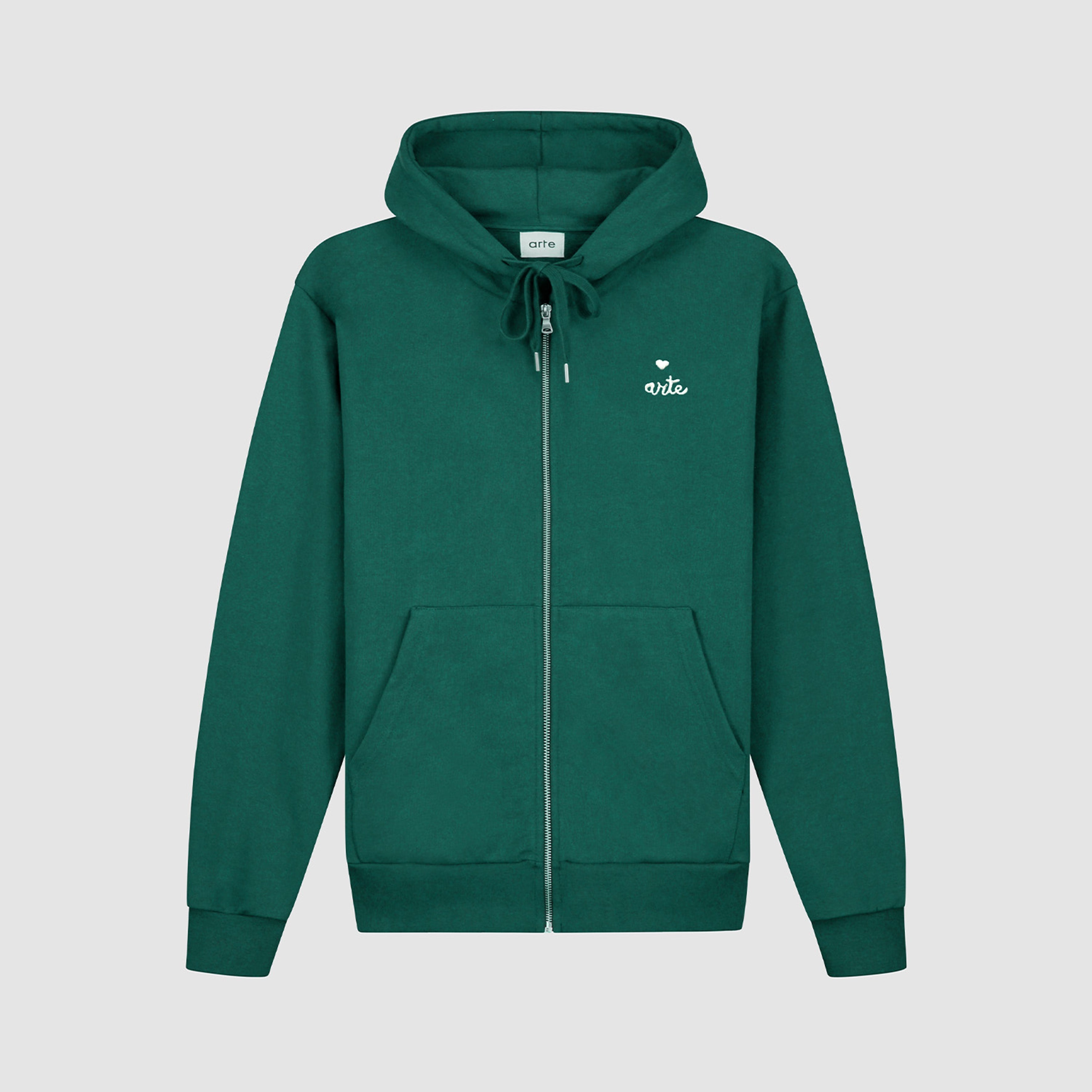 Sweat à capuche zippé Heart - Vert